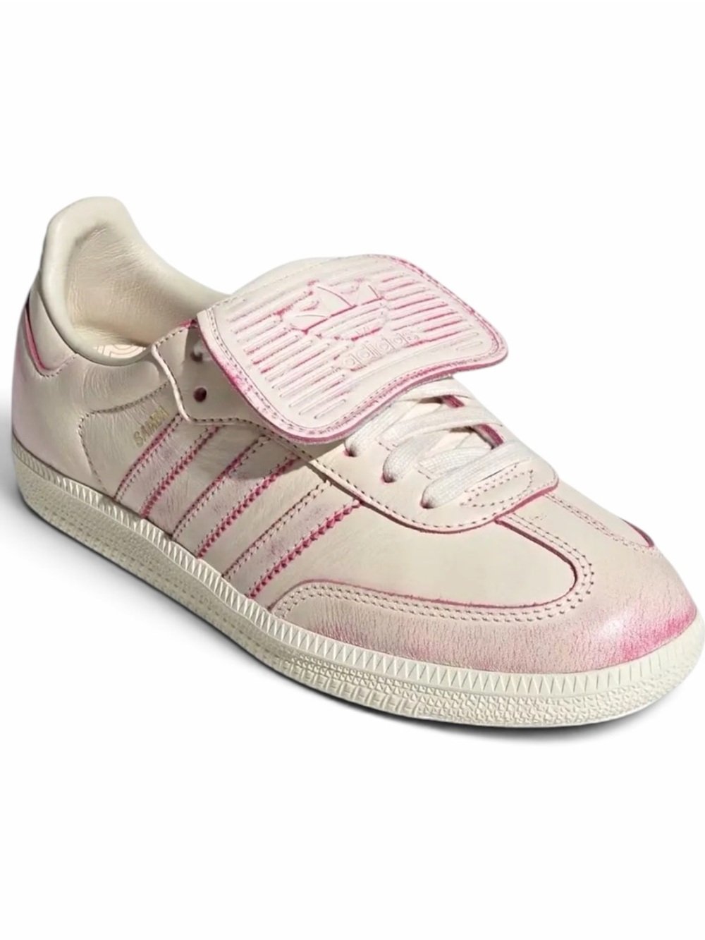 Adidas Samba LT Oversized Tongue Leather Color Fade Cream Shock Pink Sneaker NWT
